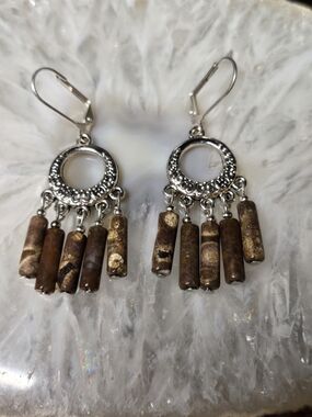 Fossil Coral Chandelier Earrings